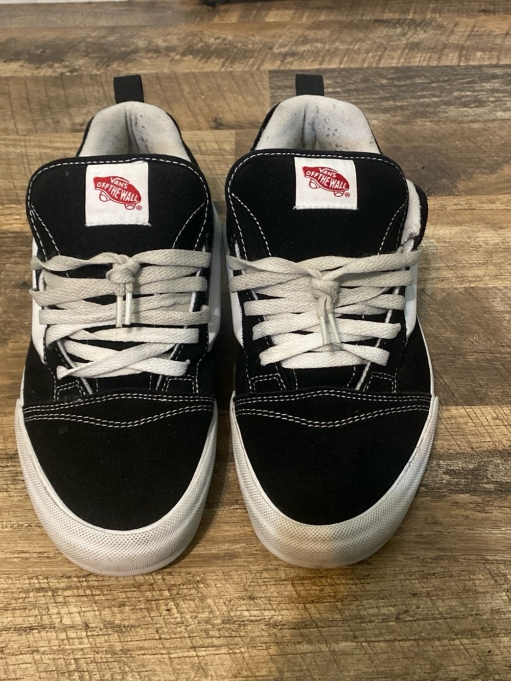Vans Black and White Low Top Skate Sneakers